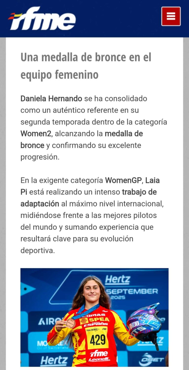 BRILLANTE TEMPORADA DE DANIELA HERNANDO MARTINEZ
